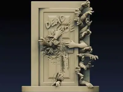 Door with Zombies Free 3D print model