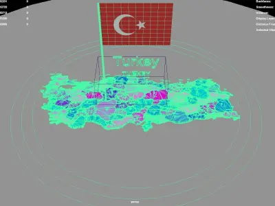 Turkey map region geography political geographic administrative 3D model