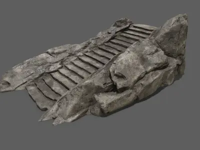 Stairs rock staircase Low-poly 3D model get