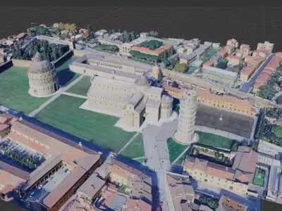 Piazza dei Miracoli Pisa Unpolished  3D Scan Single Material 3D model