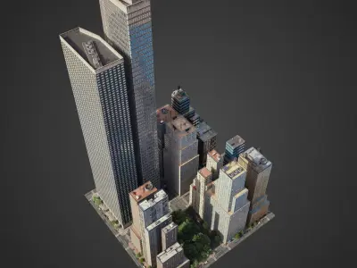 Realistic City District H5-C5 3D model