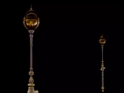 Victorian Pier Lamp - 1890s 3D model