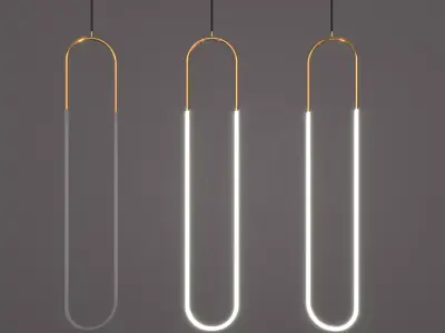 Chandelier three pendant lights 3D model
