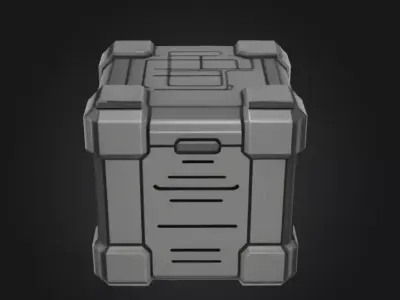 Mystery Tech Container Box Low-poly 3D model