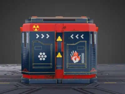 Sci Fi Stylized Spaceship Box Low-poly 3D model