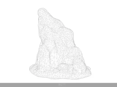 Stylized Snowy Rocks Game Ready - AI Low-poly 3D model