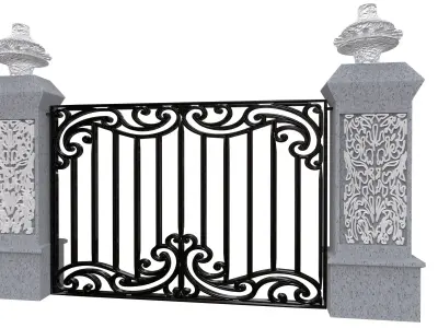 Exterior  Gate architectural DOOR  Low-poly 3D model