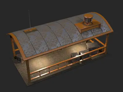 Sci-Fi Noir Hangar  Low-poly 3D model