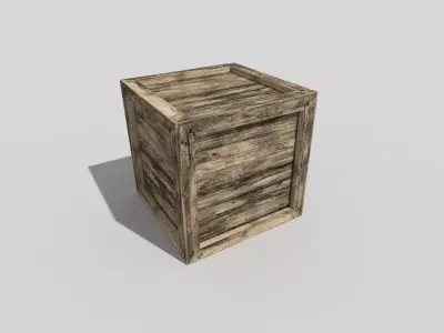 low poly wooden box Low-poly 3D model 7