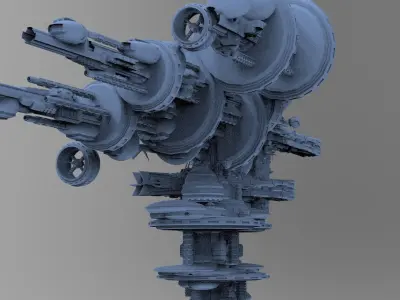 Telescope Sci-Fi rig 3D model