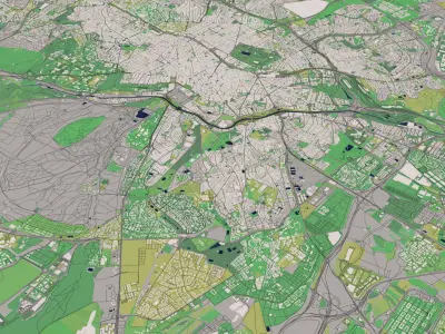 Madrid Spain 25x25km City Map 3D model