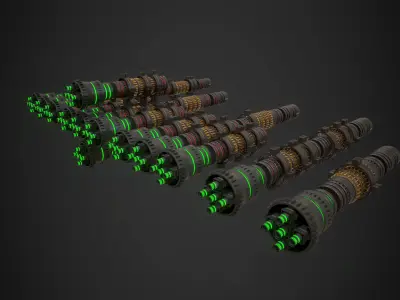 Modular Spaceship Four Low-poly 3D model