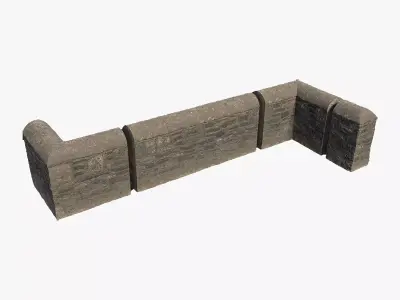 Stone Wall Set 3D model