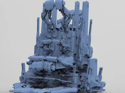 Advanced Ancient Civilization Ship architecture 7 3D model