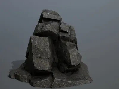 Mountain rock Low-poly 3D model