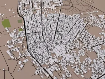 Gaza City of Palestine Low-poly 3D model