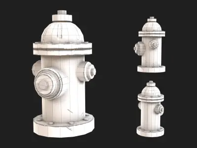 Fire Hydrant Stylized Low-poly 3D model