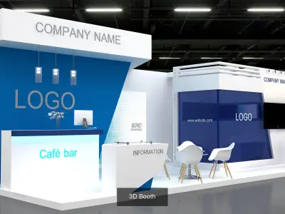 collection exhibition booth stand tradeshow 3d model 3D Model Pack