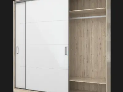 Sliding wardrobe in a narrow Modus MS163 profile 3D model