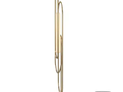 Contemporary Brass Floor Lamp with Geometric Frame 3D model