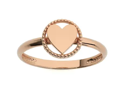 Heart Love Valentine Light wt Plain Gold Ring Earrings Pendant 3D Model Pack