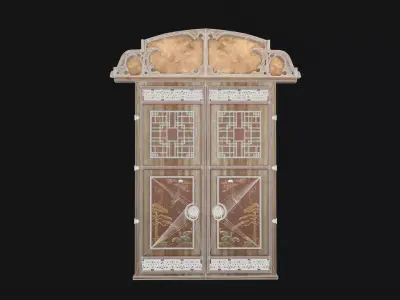 Asian Lion Head Door Game Ready 3D Model Low-poly 3D model