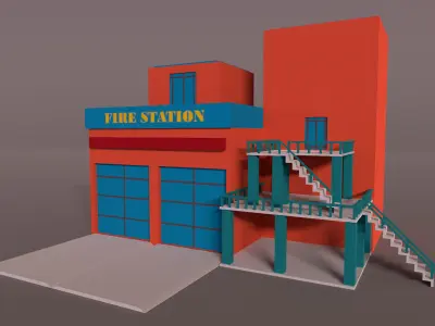 Low poly city building - Pack 01 Low-poly 3D model