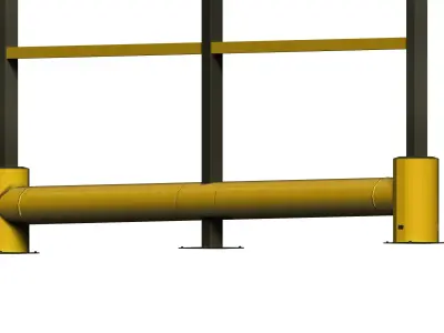 Flex impact traffic safety barrier Low-poly 3D model