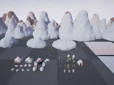 Low Poly Winter Landscape Full Packs Low-poly 3D model