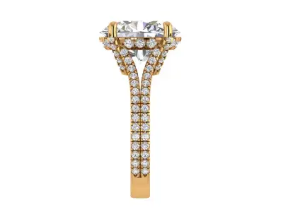 Oval Engagement Ring 3D print model