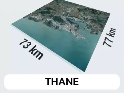 Thane India City Landscape 3D Model 3D model