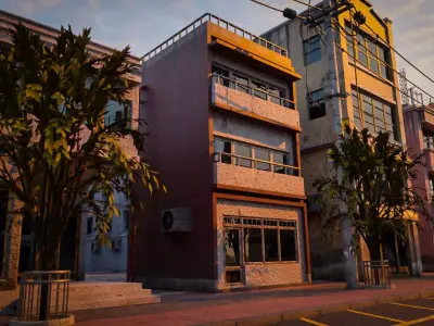 BUILDING URBAN AREA HONGKONG JAPAN CHINA ASIAN 03 Low-poly 3D model