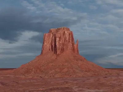 Monument Valley East Mitten Butte Low-poly 3D model