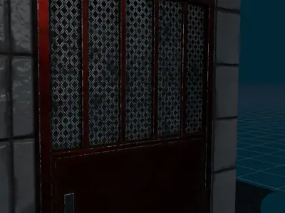 Cyberpunk Street Metal Door 3D model