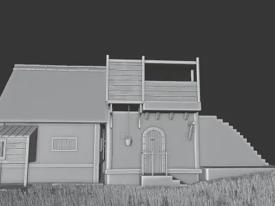fantasy Stylized Medieval House b9 3D model