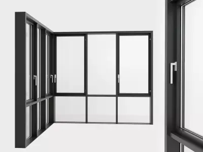 Panoramic glazing Stained glass 97 Low-poly 3D model