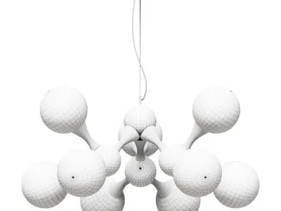 Hanging chandelier Ideal Lux Nodi SP9 Ottone Satinato 241036 3D model