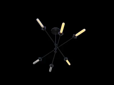 chandelier with four lights Low-poly 3D model