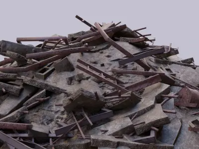 Ruin Debris Kit  Low-poly 3D model