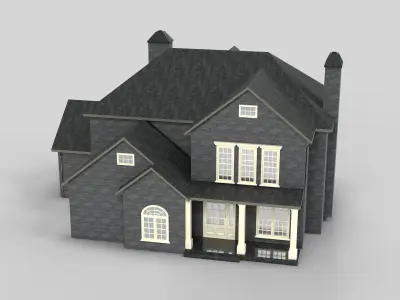 British House Design 17T1  Low-poly 3D model