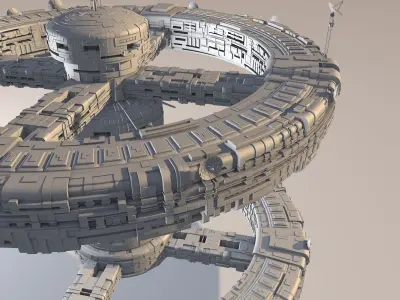 Station in space 3D model