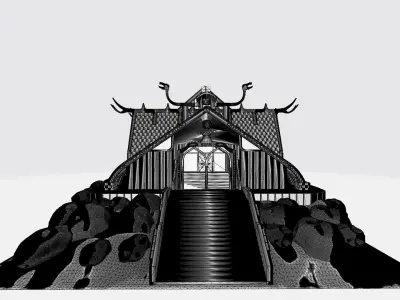 Viking house on the hill 3D print model