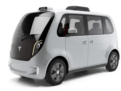 Dark Blue Supersonic Taxi with Sleek Arrowhead Design Low-poly 3D model