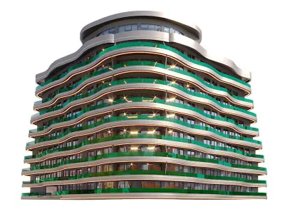 Modern Residential Building 10 3D model