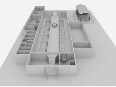 Dairy farm and poultry farm 3D model