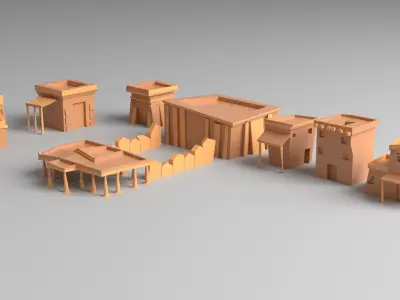 Egypt Old Style City Low Poly Low-poly 3D model