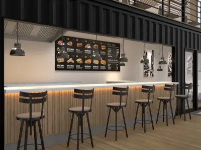 Shipping Container Cafe 2 3D model