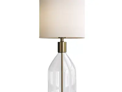 Yolanda Glass Linen Shade Table Lamp Low-poly 3D model