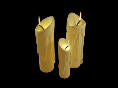 CANDLE candles Low-poly 3D model