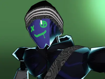 Low Poly retro robot design 3D model